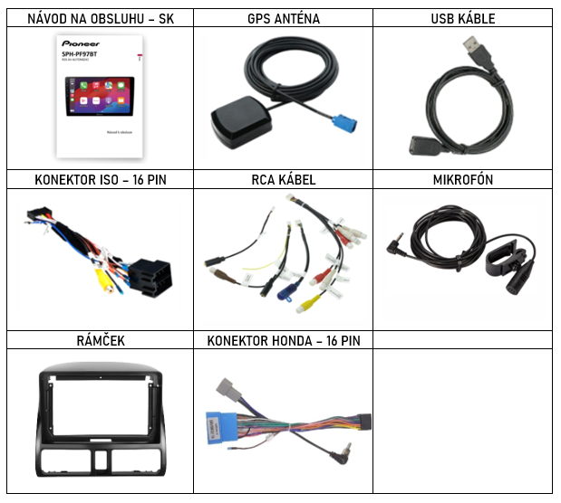 SK_Příslušenství pro Pioneer chytré autorádio Honda CR-V II 01-06 evtech.cz